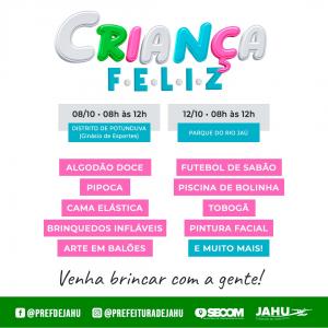 Imagem da notícia PREFEITURA ORGANIZA FESTAS EM HOMENAGEM AO DIA DAS CRIANÇAS