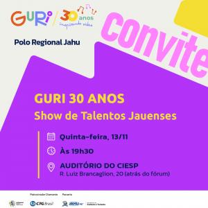 Imagem da notícia SHOW DE TALENTOS JAUENSES MARCA OS 30 ANOS DE CRIAÇÃO DO GURI