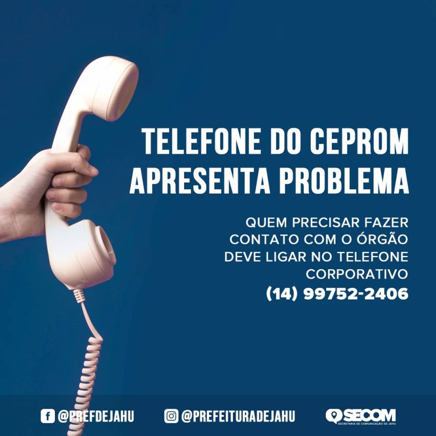 CEPROM ESTÁ COM TELEFONE ALTERNATIVO