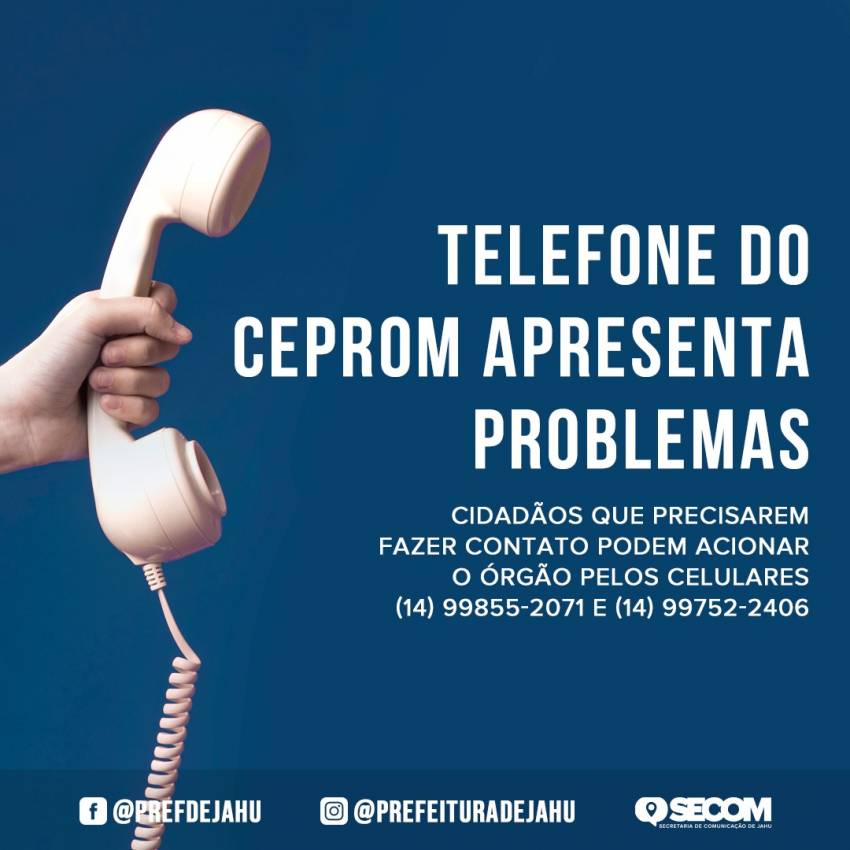 CEPROM DISPONIBILIZA CONTATO POR CELULARES