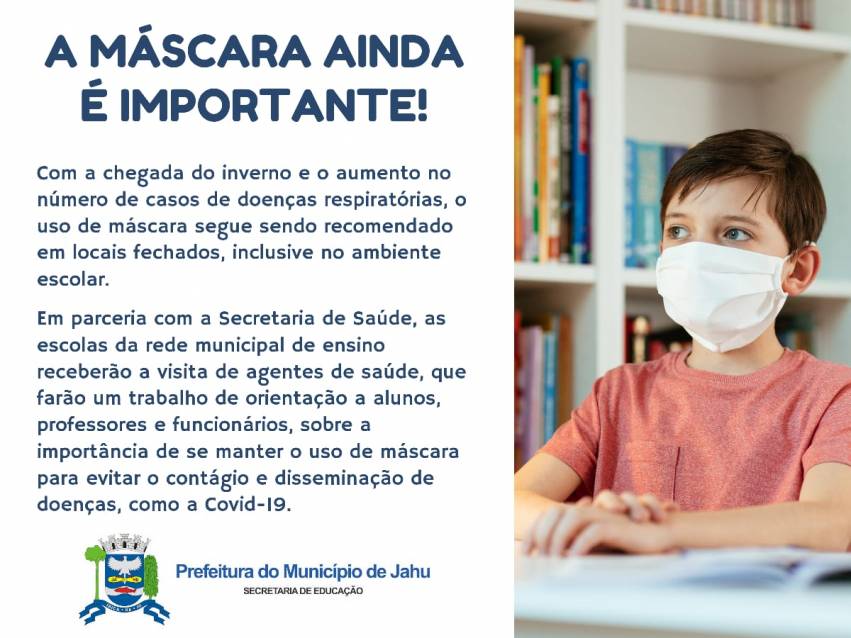ESCOLAS REFORÇAM IMPORTÂNCIA DO USO DE MÁSCARAS