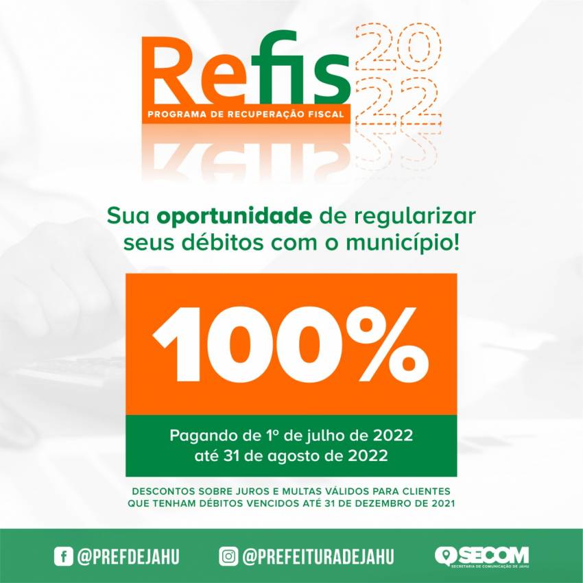 PREFEITURA CONCEDE ANISTIA DE ATÉ 100% NAS MULTAS E JUROS DE DÉBITOS