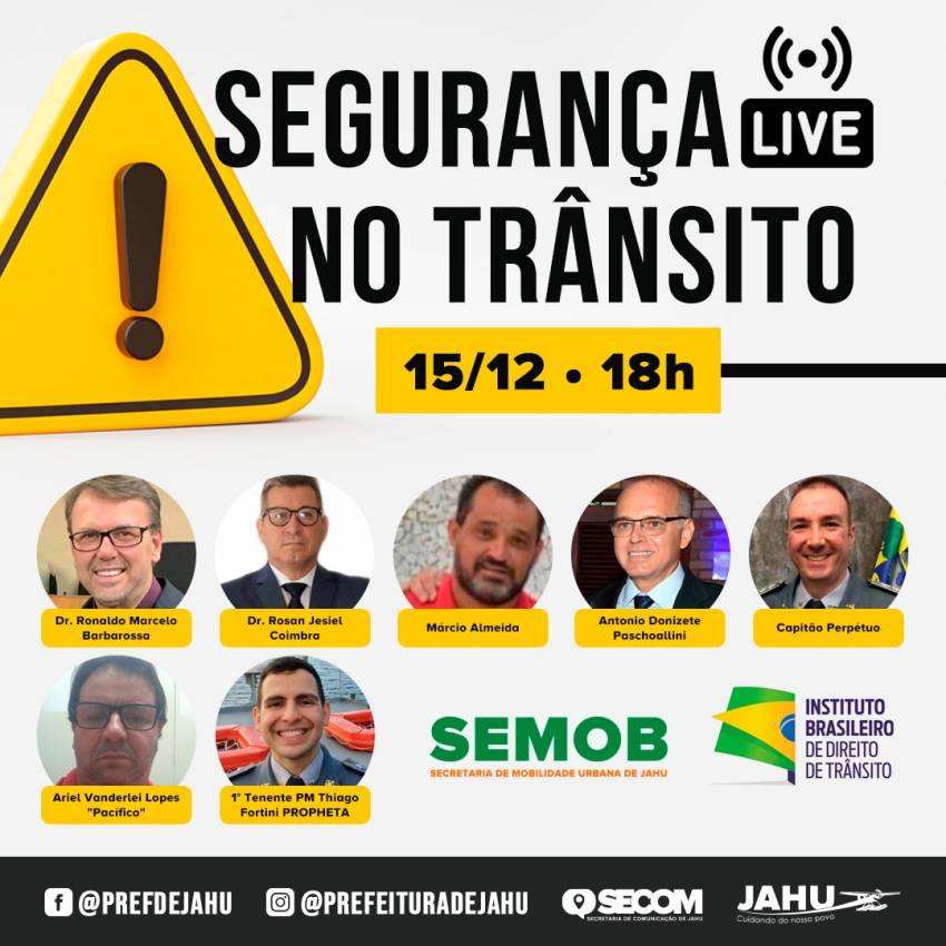 PREFEITURA PARTICIPA DE LIVE SOBRE SEGURANÇA NO TRÂNSITO