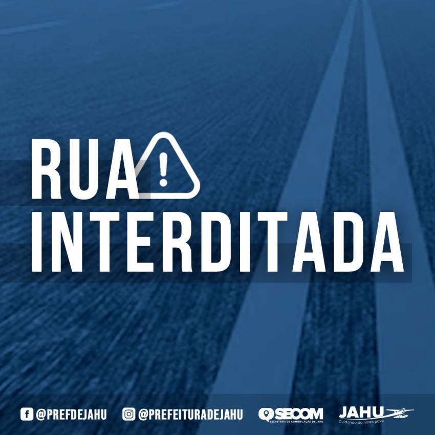RUA ADÍLIO SANTO SERÁ INTERDITADA NESTE DOMINGO