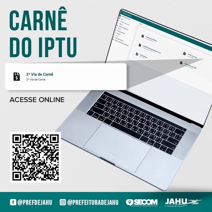 SEGUNDA VIA DA COTA ÚNICA DO IPTU PODE SER EMITIDA PELO SITE DA PREFEITURA