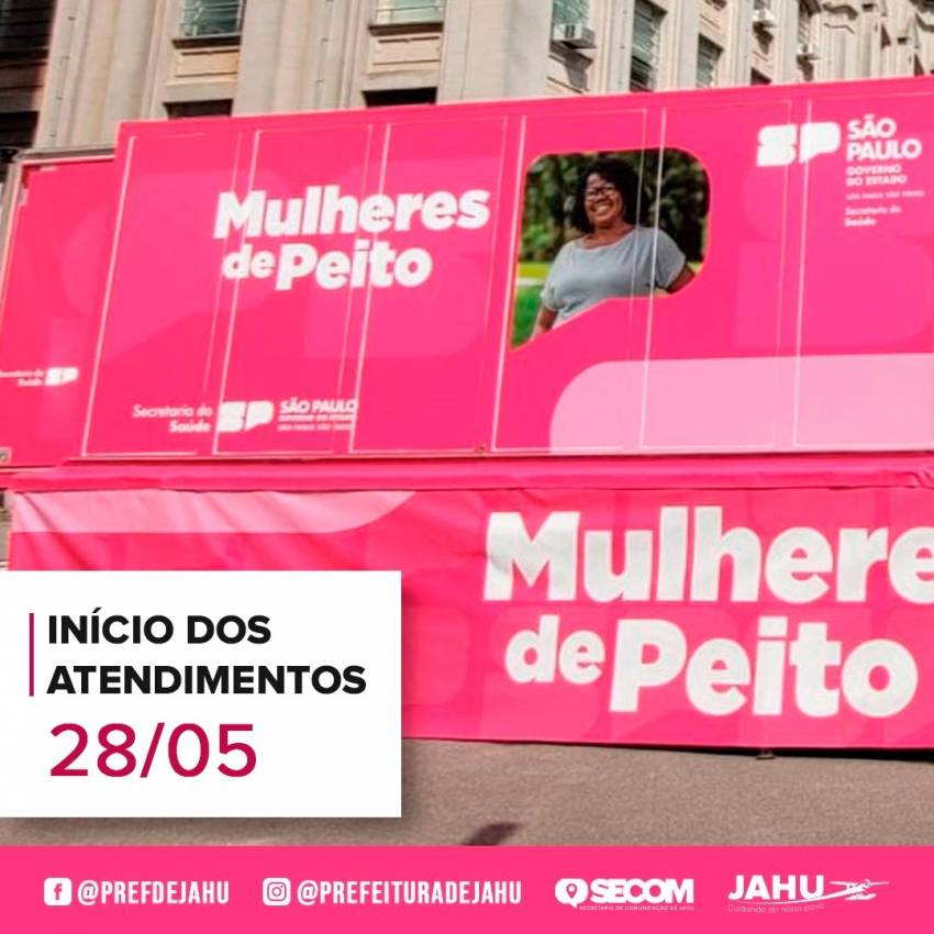ATENDIMENTOS DA CARRETA DA MAMOGRAFIA COMEÇAM NESTA TERÇA-FEIRA (28)