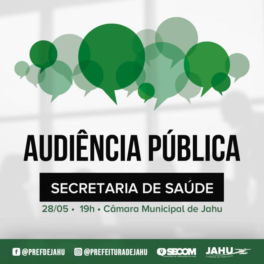 AUDIÊNCIA PÚBLICA - SECRETARIA DE SAÚDE