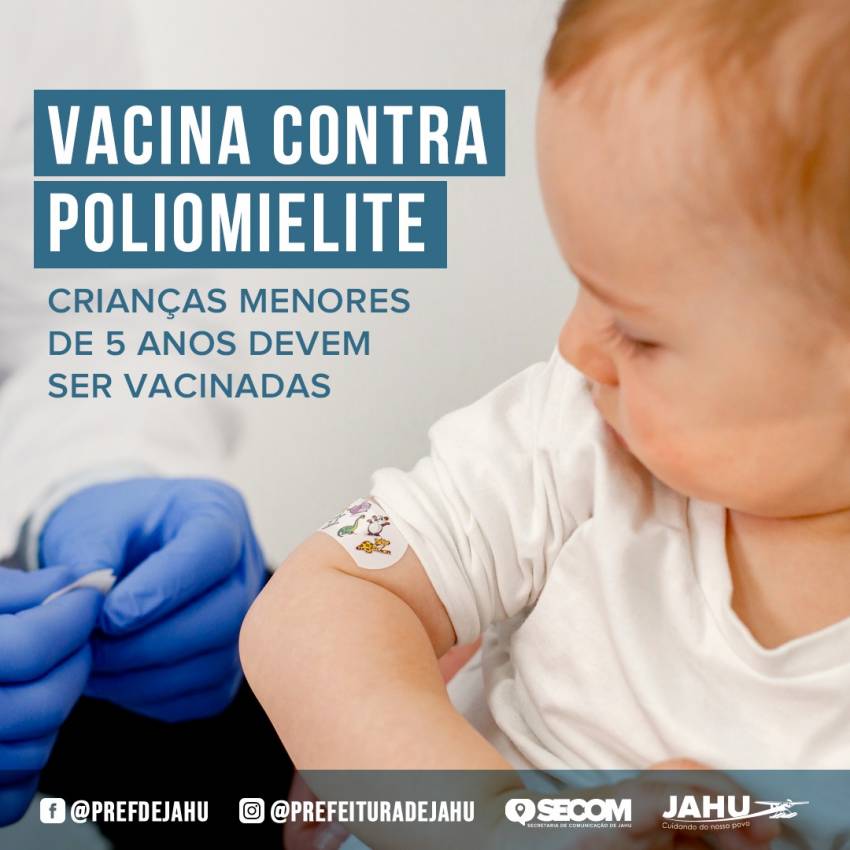 CRIANÇAS MENORES DE 5 ANOS DEVEM SER VACINADAS CONTRA POLIOMIELITE