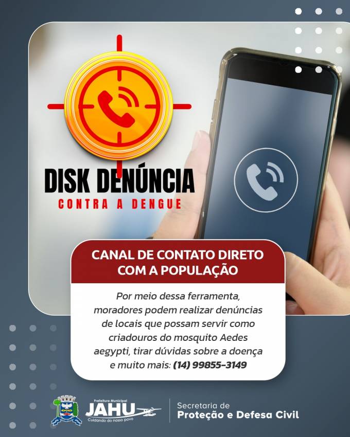 PREFEITURA LANÇA DISK DENÚNCIA CONTRA A DENGUE