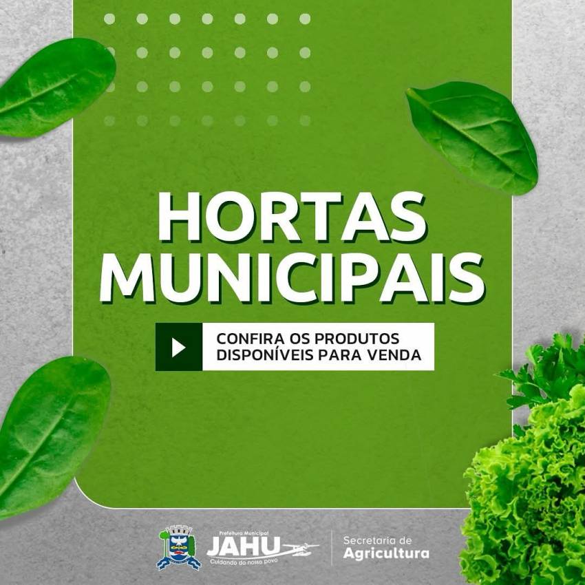 HORTAS MUNICIPAIS: VENDA DE PRODUTOS NESTA TERÇA (15/04)