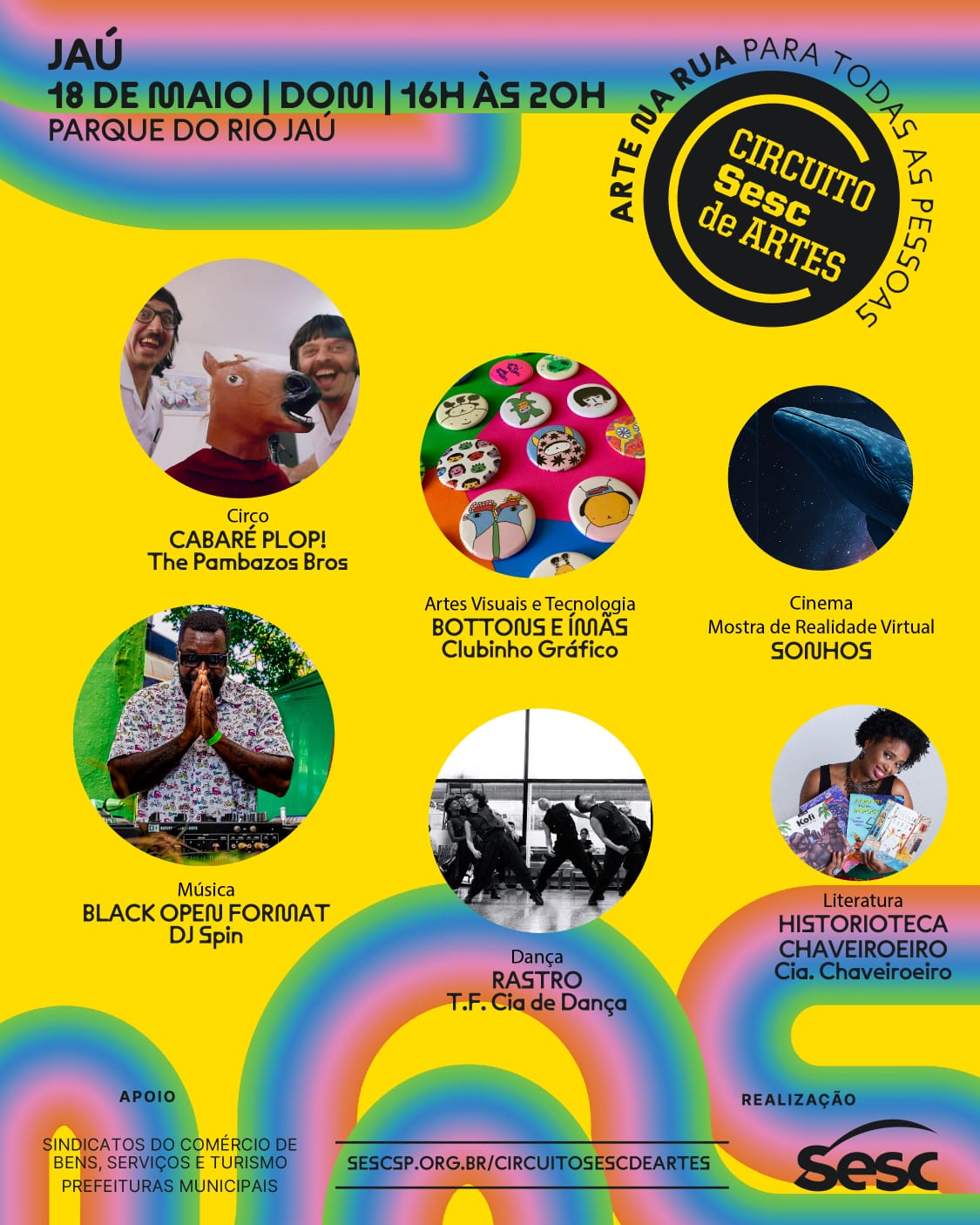 DOMINGO (18) TEM CIRCUITO SESC DE ARTES NO PARQUE DO RIO JAÚ