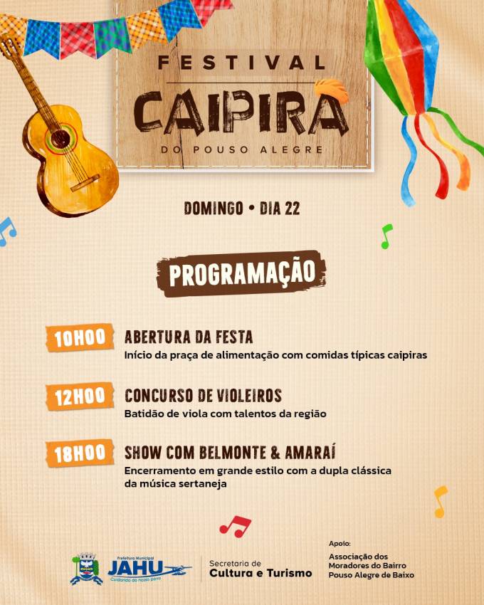 NESSE DOMINGÃO (22) PARTIU FESTIVAL CAIPIRA NO POUSO ALEGRE