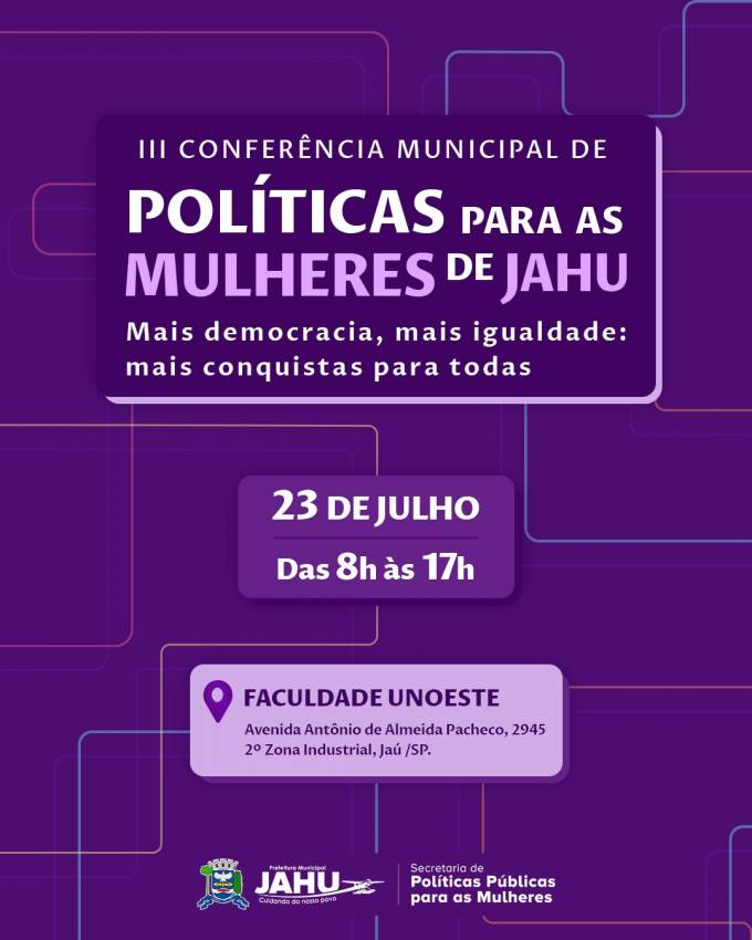III CONFERÊNCIA MUNICIPAL DE POLÍTICAS PARA AS MULHERES: INSCRIÇÕES ABERTAS