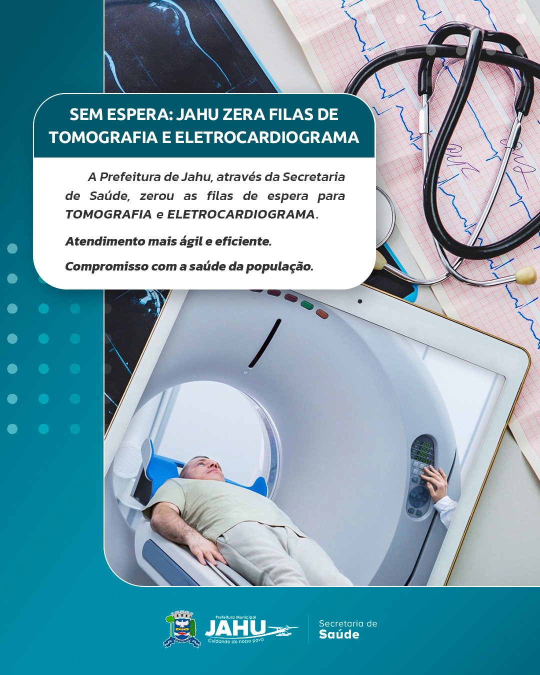 SEM ESPERA: JAHU ZERA FILAS DE TOMOGRAFIA E ELETROCARDIOGRAMA