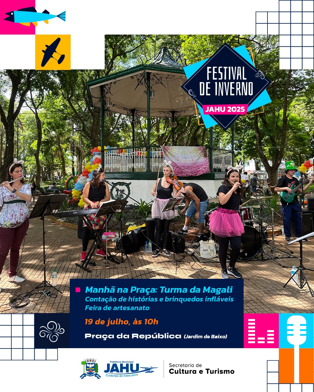 VAI ROLAR MUITA BRINCADEIRA PARA A CRIANÇADA NO JARDIM DE BAIXO NESTE SÁBADO (19)