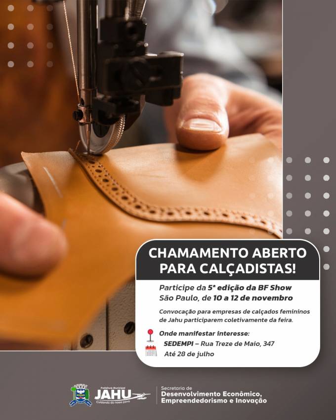 PREFEITURA ABRE NOVO CHAMAMENTO PÚBLICO PARA CALÇADISTAS