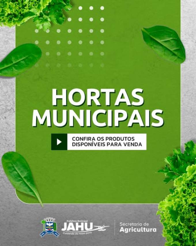 HORTAS MUNICIPAIS: VENDA DE PRODUTOS NESTA TERÇA (05/08)