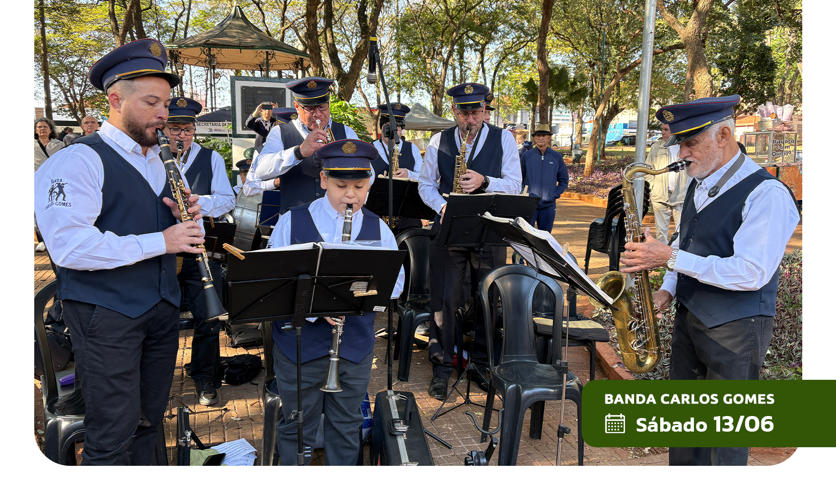 BANDA CARLOS GOMES SE APRESENTA NO JARDIM DE BAIXO NESTE SÁBADO (13)