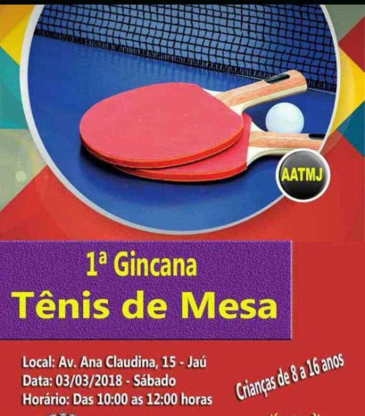 1ª Gincana de Tênis de Mesa ocorre nesse sábado