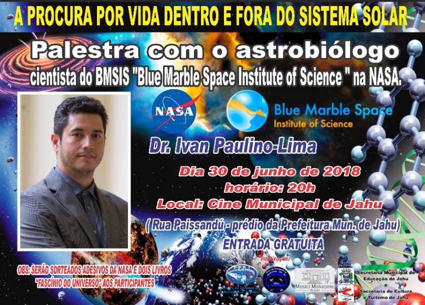 Palestra sobre astronomia com astrobiólogo ocorre neste sábado