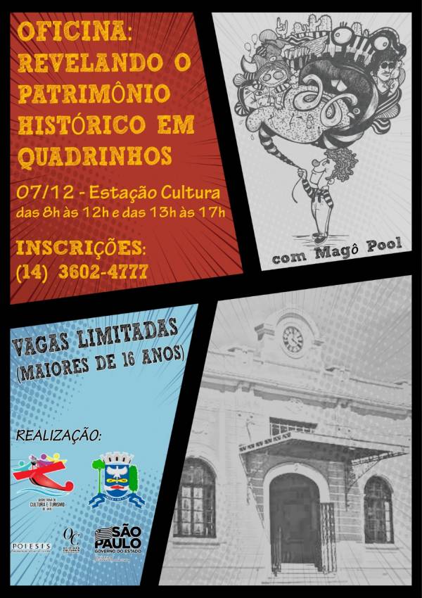 Oficina “Revelando o patrimônio histórico em quadrinhos”: inscrições abertas