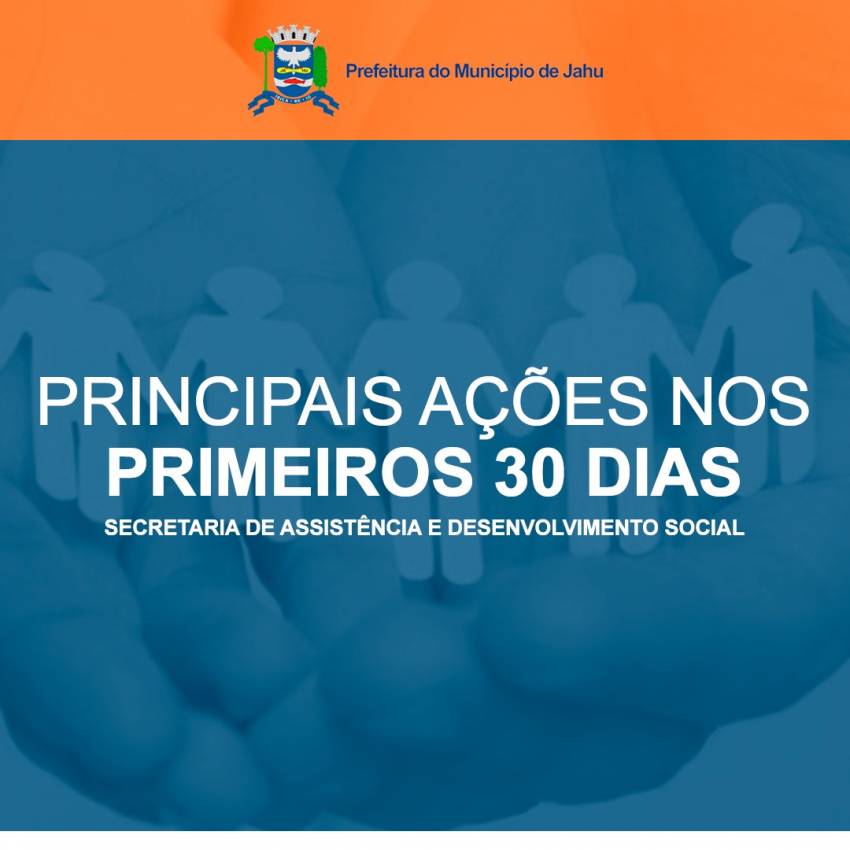 ASSISTÊNCIA SOCIAL – PRINCIPAIS AÇÕES EM 30 DIA DE TRABALHO