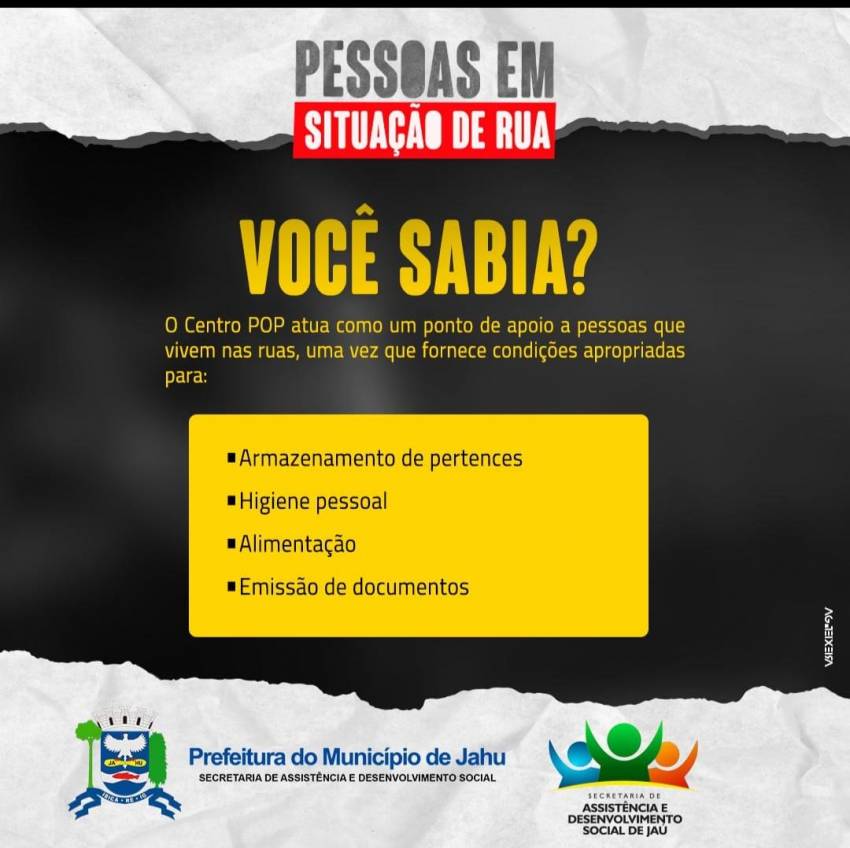 CENTRO POP: ATENDIMENTO À PESSOAS EM SITUAÇÃO DE RUA