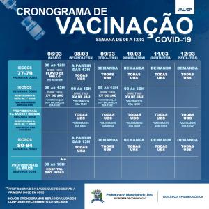 Imagem da notícia Jahu recebe mais vacinas para idosos de 77 a 79 anos. Veja o Cronograma