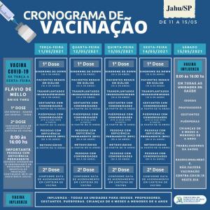 Imagem da notícia CRONOGRAMA DE VACINAÇÃO 11 a 15 de MAIO