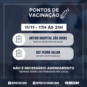 Imagem da notícia PREFEITURA ORGANIZA CORUJÕES DE VACINAÇÃO CONTRA A COVID-19 SEM AGENDAMENTO