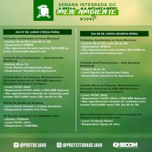 Imagem da notícia SEMANA INTEGRADA DE MEIO AMBIENTE: CONFIRA A PROGRAMAÇÃO