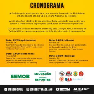Imagem da notícia CRONOGRAMA DA SEMANA NACIONAL DO TRÂNSITO