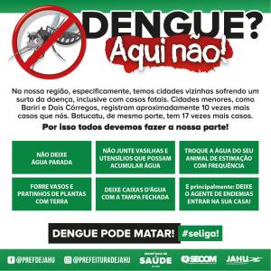 Imagem da notícia DENGUE: SEGUIMOS JUNTOS NO COMBATE AO MOSQUITO