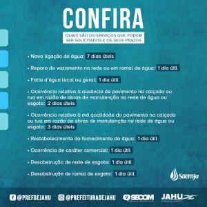 Imagem da notícia SAEMJA INFORMA: SOLICITAÇÕES DA POPULAÇÃO TÊM PRAZO PARA SEREM CUMPRIDAS