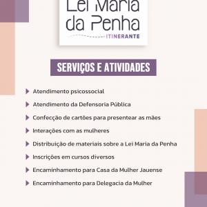 Imagem da notícia LEI MARIA DA PENHA ITINERANTE VAI AO JARDIM DE BAIXO NESTE SÁBADO (10)