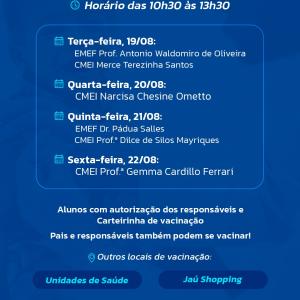 Imagem da notícia VACINAÇÃO CONTRA A GRIPE NAS ESCOLAS: CONFIRA O CRONOGRAMA