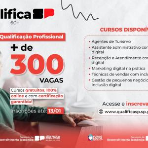Imagem da notícia OPORTUNIDADE DE QUALIFICAÇÃO PROFISSIONAL PARA QUEM TEM 60+