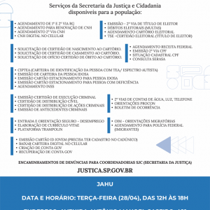 Imagem da notícia PROJETO 'CIDADANIA ITINERANTE' CHEGA A JAHU NO FINAL DESTE MÊS DE ABRIL