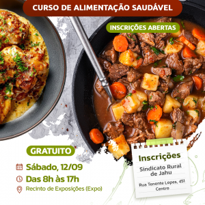 Imagem da notícia SAÚDE E SABOR: INSCRIÇÕES ABERTAS PARA O CURSO DE ALIMENTAÇÃO SAUDÁVEL