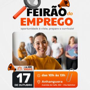 Imagem da notícia É AMANHÃ (17)! MAIS DE 400 VAGAS DE EMPREGO EM JAHU!