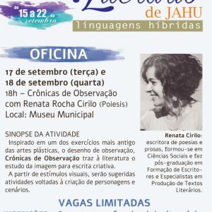 Imagem da notícia Inscrições para oficina “Crônicas de Observação” vão até segunda-feira