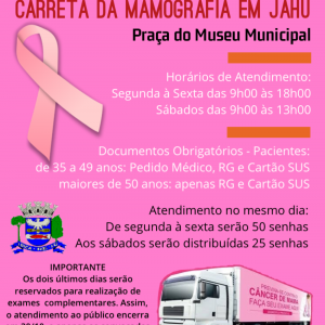 Imagem da notícia Carreta Móvel do Projeto “Mulheres de Peito” retorna à Jahu