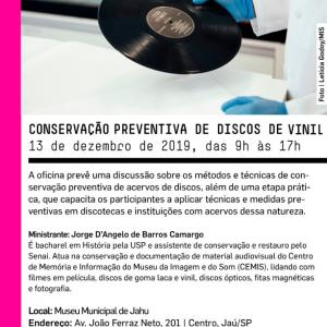 Imagem da notícia Oficina gratuita de conservação de discos de vinil: inscrições abertas