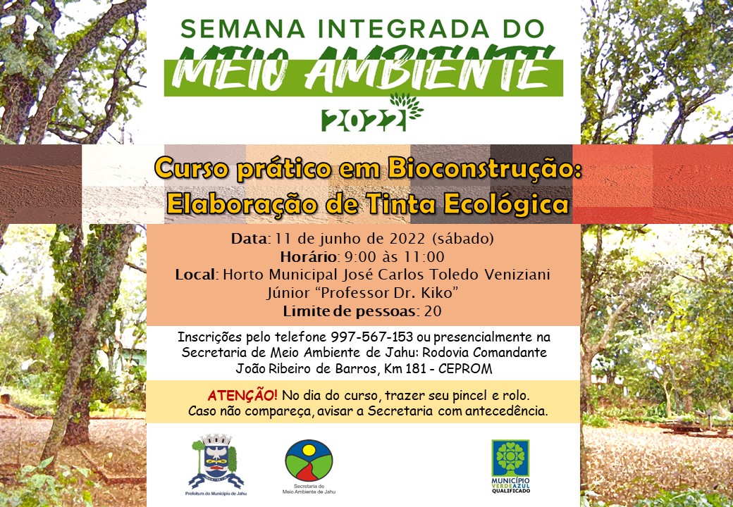 CURSO DE BIOCONSTRUÇÃO TEM PREPARO DE TINTA ECOLÓGICA  