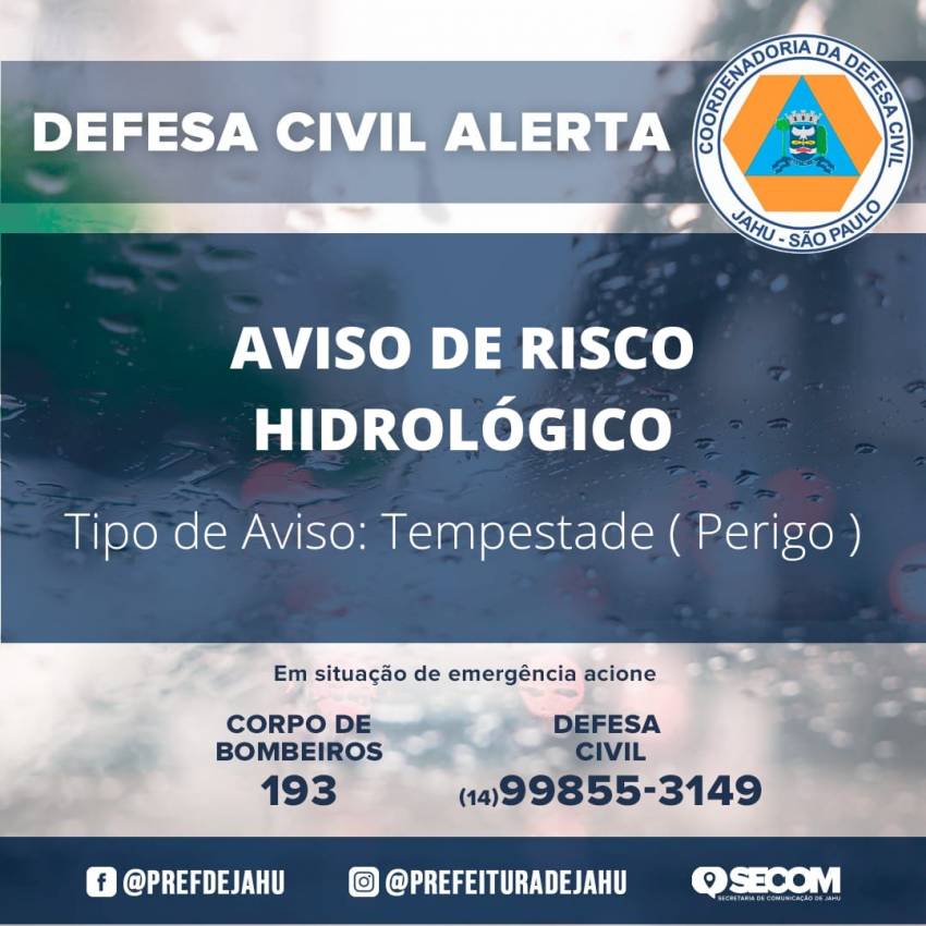 AVISO DE RISCO HIDROLÓGICO