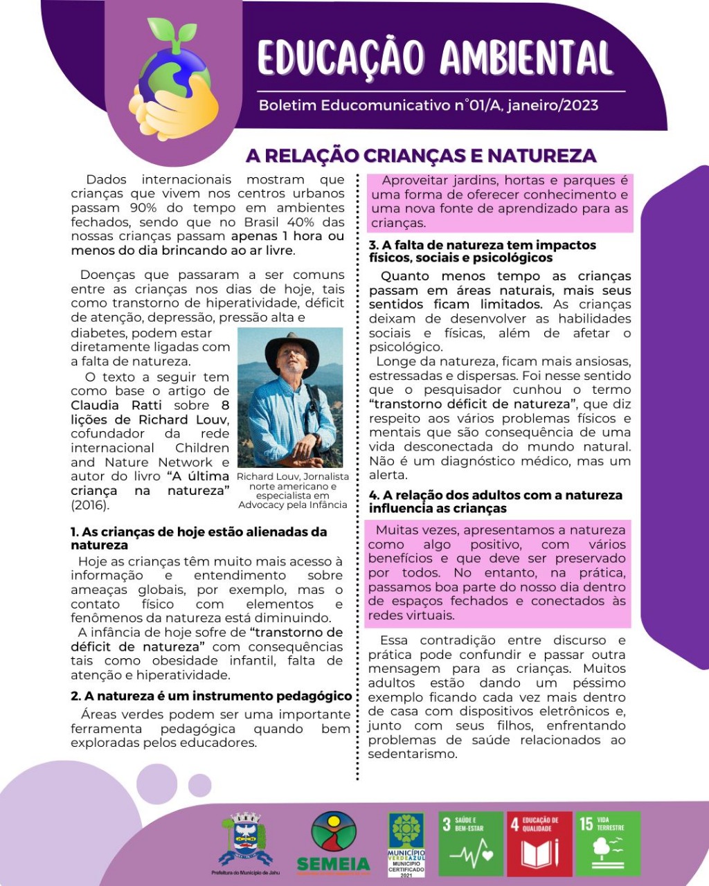 A RELAÇÃO ENTRE AS CRIANÇAS E A NATUREZA