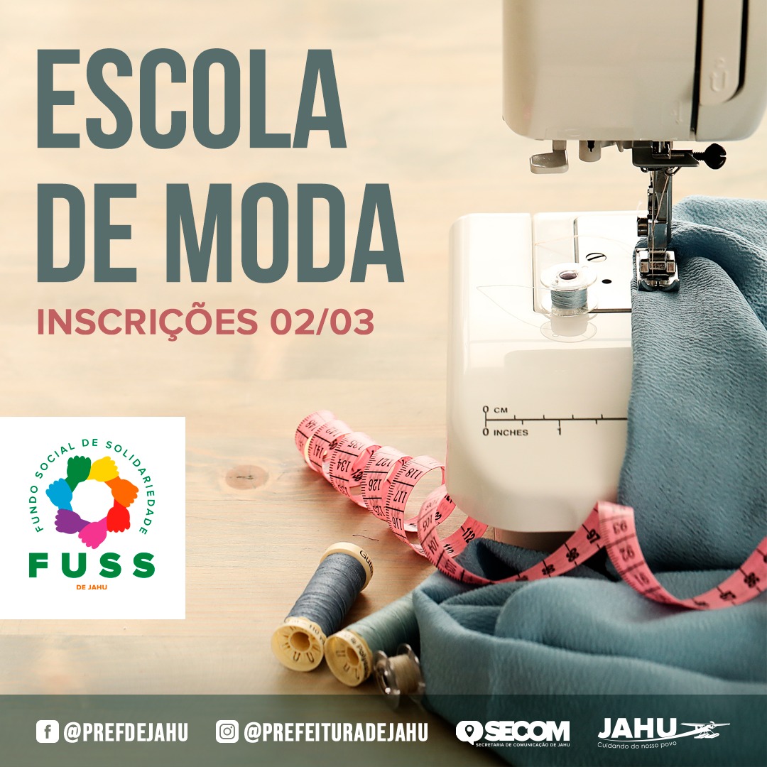 PREFEITURA INSCREVE PARA CURSO DA ESCOLA DE MODA NA PRÓXIMA SEMANA