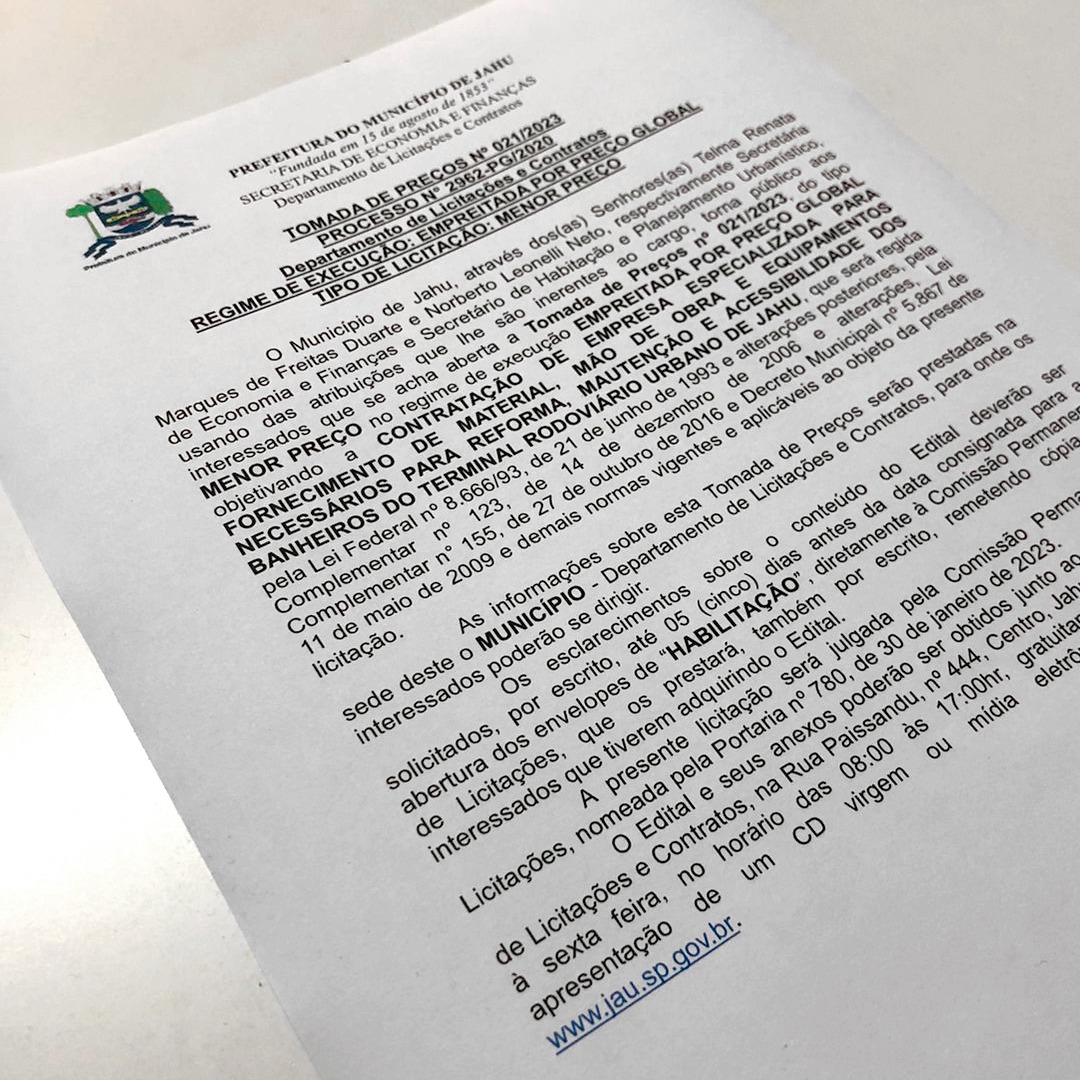 PREFEITURA ESTÁ COM LICITAÇÃO ABERTA PARA REFORMA DOS BANHEIROS DA RODOVIÁRIA