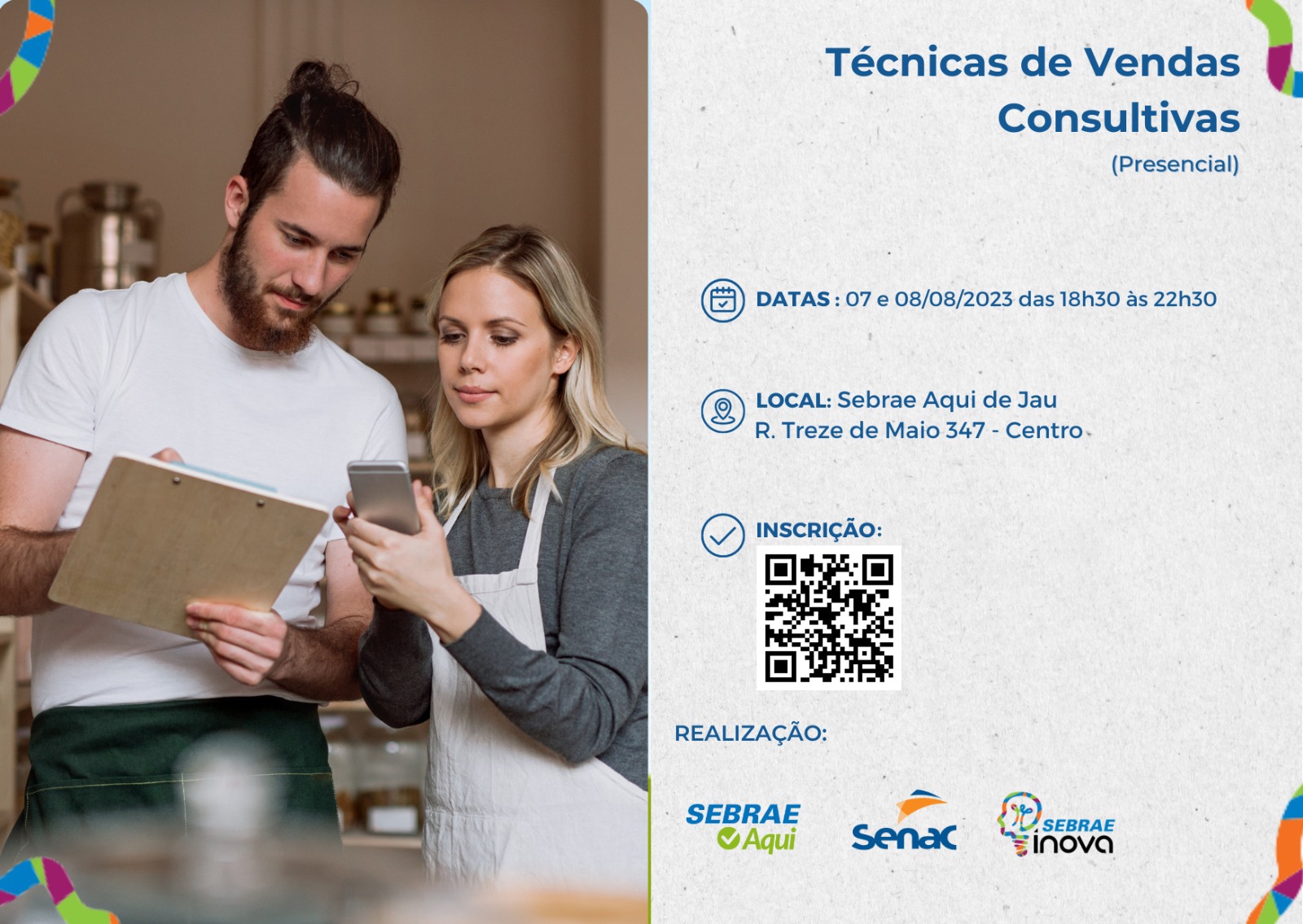 ABERTAS INSCRIÇÕES PARA CAPACITAÇÃO SOBRE TÉCNICAS DE VENDAS CONSULTIVAS