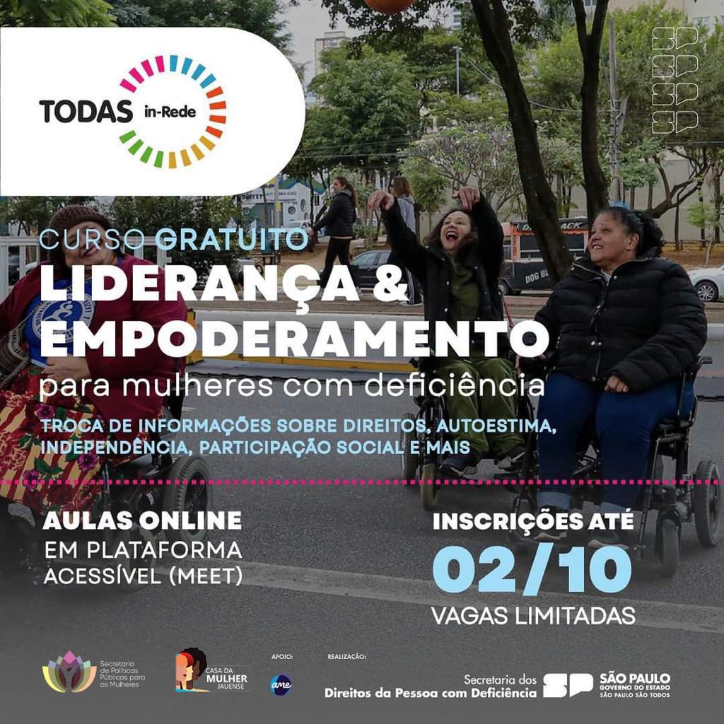 CURSO DE EMPODERAMENTO DE MULHERES COM DEFICIÊNCIA - INSCRIÇÕES ABERTAS
